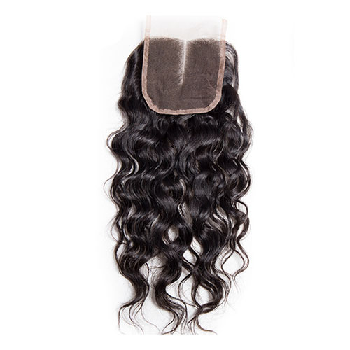 Maxine Haarproducten Middelste Stijl Deel 4 "x 4" Water Wave Vetersluiting Real Remy Menselijk Haar 130% dichtheid Gratis Verzending