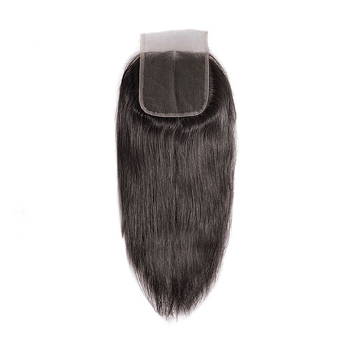 Braziliaanse Straight Vetersluiting Remy Haar Natuurlijke Kleur 100% Menselijk Haar 4 ''x 4'' Gratis verzending