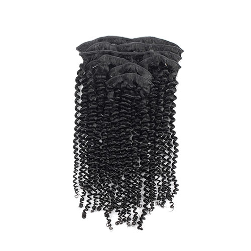 7 Stuks/set Braziliaanse Kinky Krullend Clip In Hair Extensions 100% Virgin Menselijk Haar Natuurlijke Kleur 120 g/set