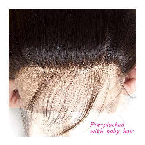 Menselijk Haar 3/4 Bundels Braziliaanse Body Wave Met sluiting Niet Remy Oor Tot Oor Kant Frontale Sluiting Met bundels