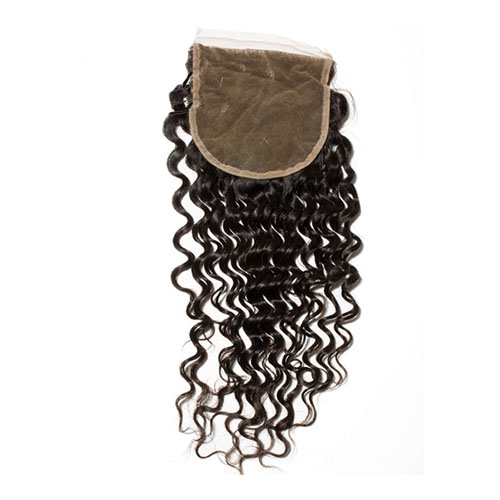 Diepe Golf 4x4 Gratis Stijl Vetersluiting Braziliaanse Natuurlijke Kleur 10 "-20'' Virgin menselijk Haar Zwitserse Medium Bruin Kant