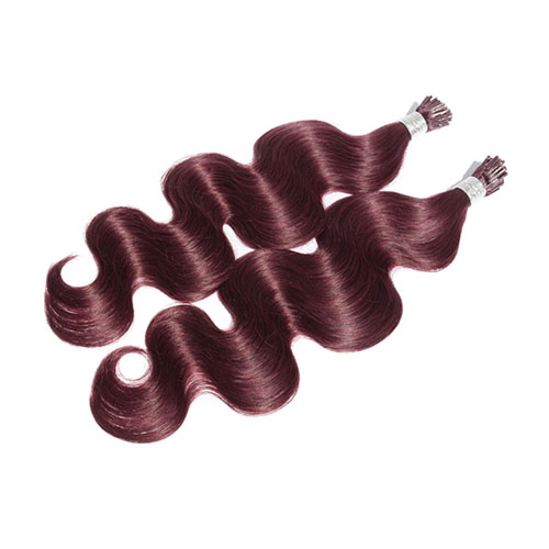 100 g/partij 100 s Pre-gebonden Fusie i-tip Hair Extensions 18 "-24" Remy keratine Human Body Wave Haar Natuurlijke Menselijk Haar