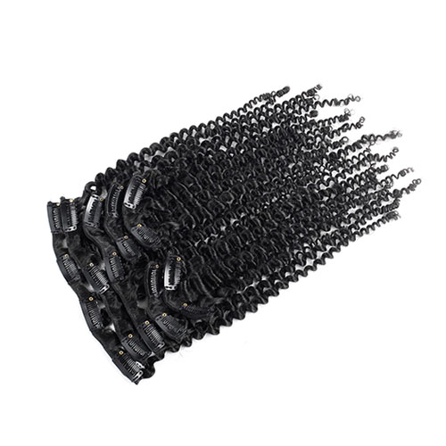 7 Stuks/set Braziliaanse Kinky Krullend Clip In Hair Extensions 100% Virgin Menselijk Haar Natuurlijke Kleur 120 g/set