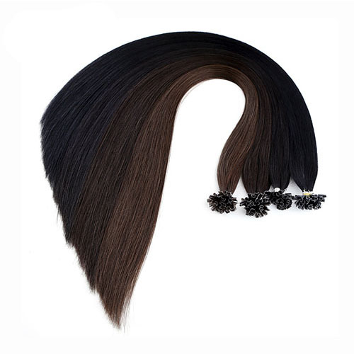 Straight Remy Human Fusion Keratine Nail U Tip Pre Gebonden Capsules Haarverlenging 16 "20" 24 "28" 1 g/s FedEx Levering