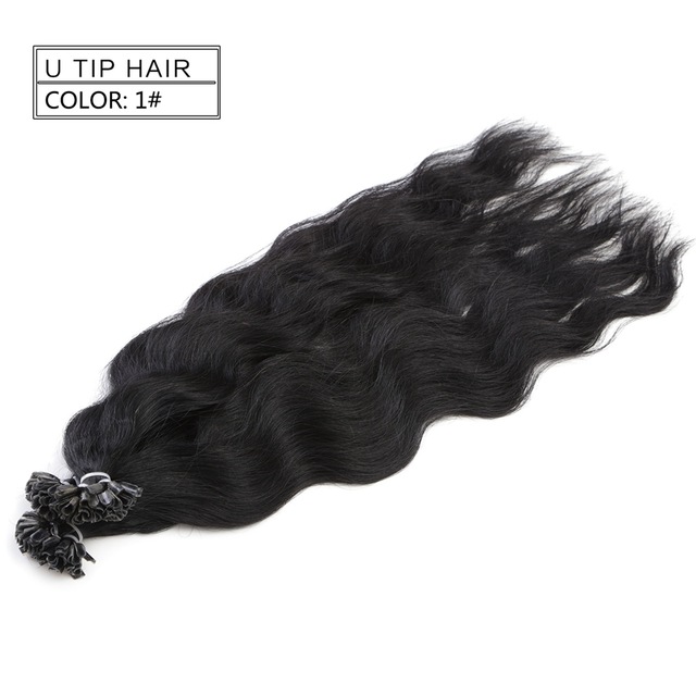 Straight Nail U Tip Human Hair Extensions Fusion Salon Stijl Echt Haar 20 "Natuurlijke Zwarte 120G 200 Strengen PreColored