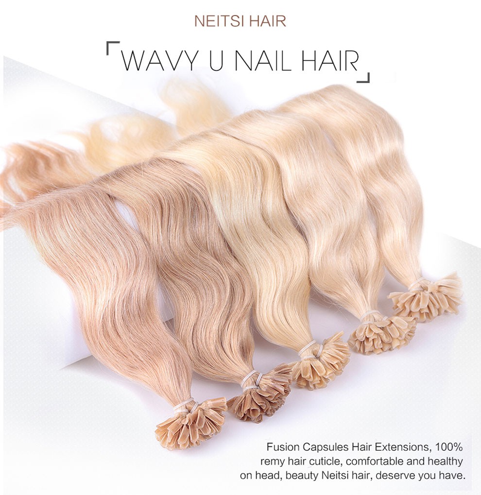 Straight Nail U Tip Human Hair Extensions Fusion Salon Stijl Echt Haar 20 "Natuurlijke Zwarte 120G 200 Strengen PreColored