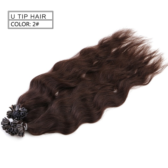 Straight Nail U Tip Human Hair Extensions Fusion Salon Stijl Echt Haar 20 "Natuurlijke Zwarte 120G 200 Strengen PreColored